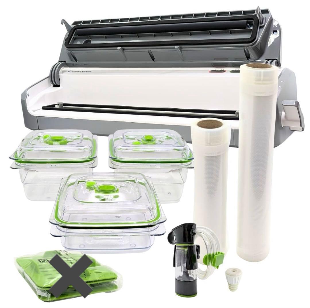 フードセーバー ホワイト　真空パック機 ボックス3台&パックロール2本セット