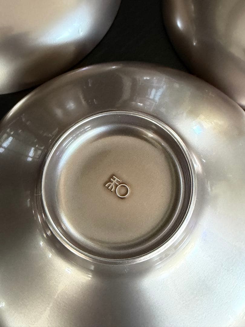 福井クラフト　富士椀　煮物椀　5寸 総銀透き メラミン複合樹脂/木質4個セット