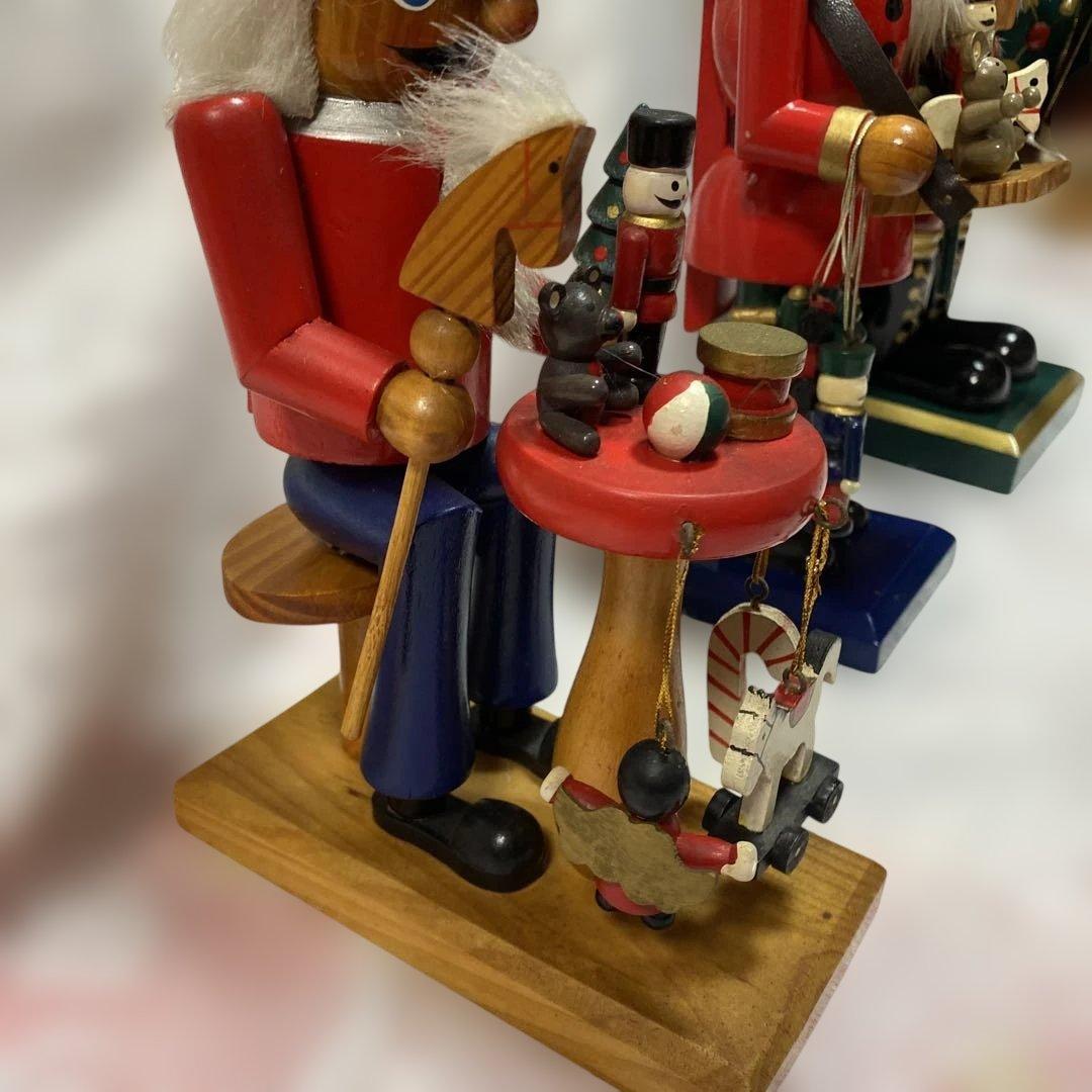 木製くるみ割り人形セット アンティーク クリスマス置物 クリスマス装飾