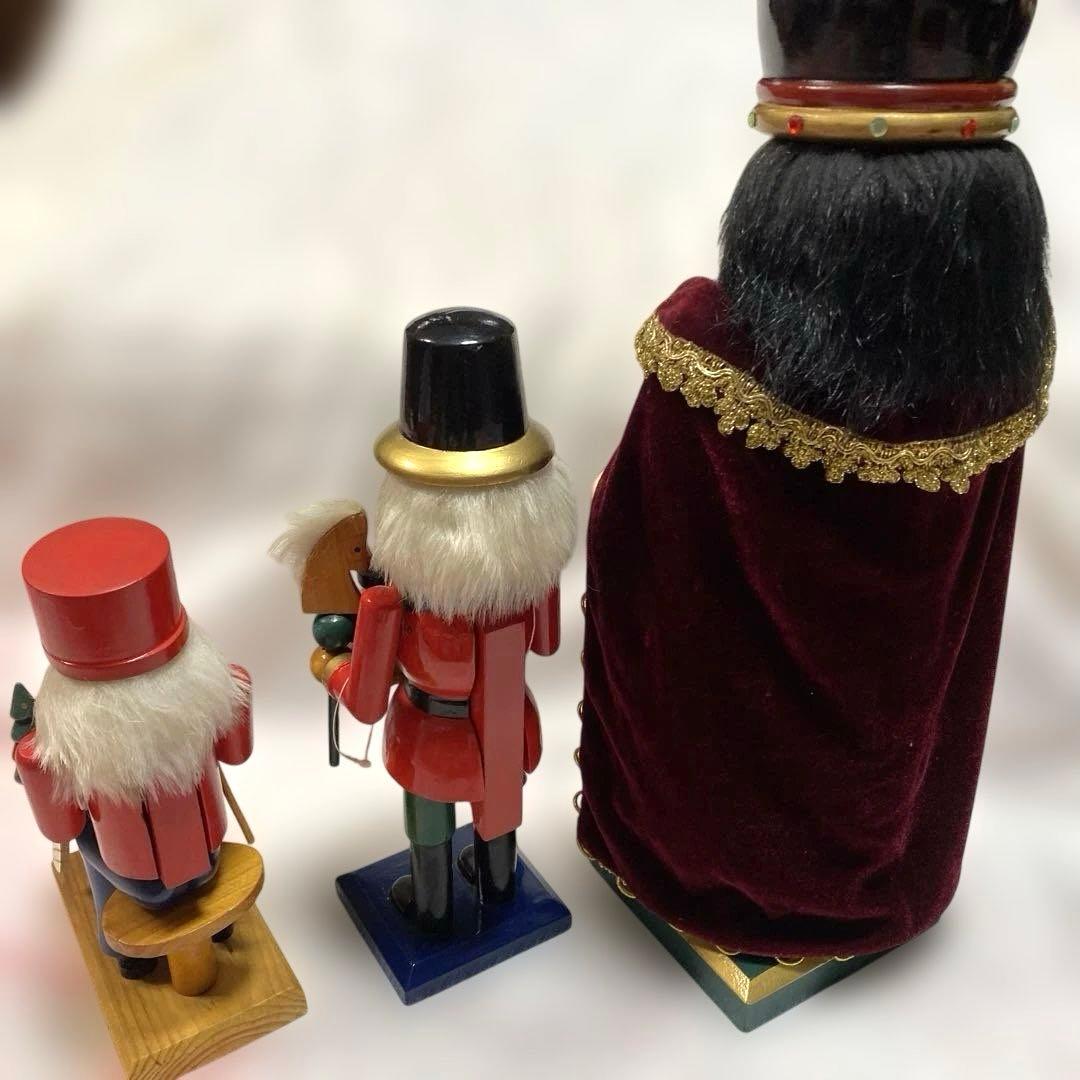 木製くるみ割り人形セット アンティーク クリスマス置物 クリスマス装飾