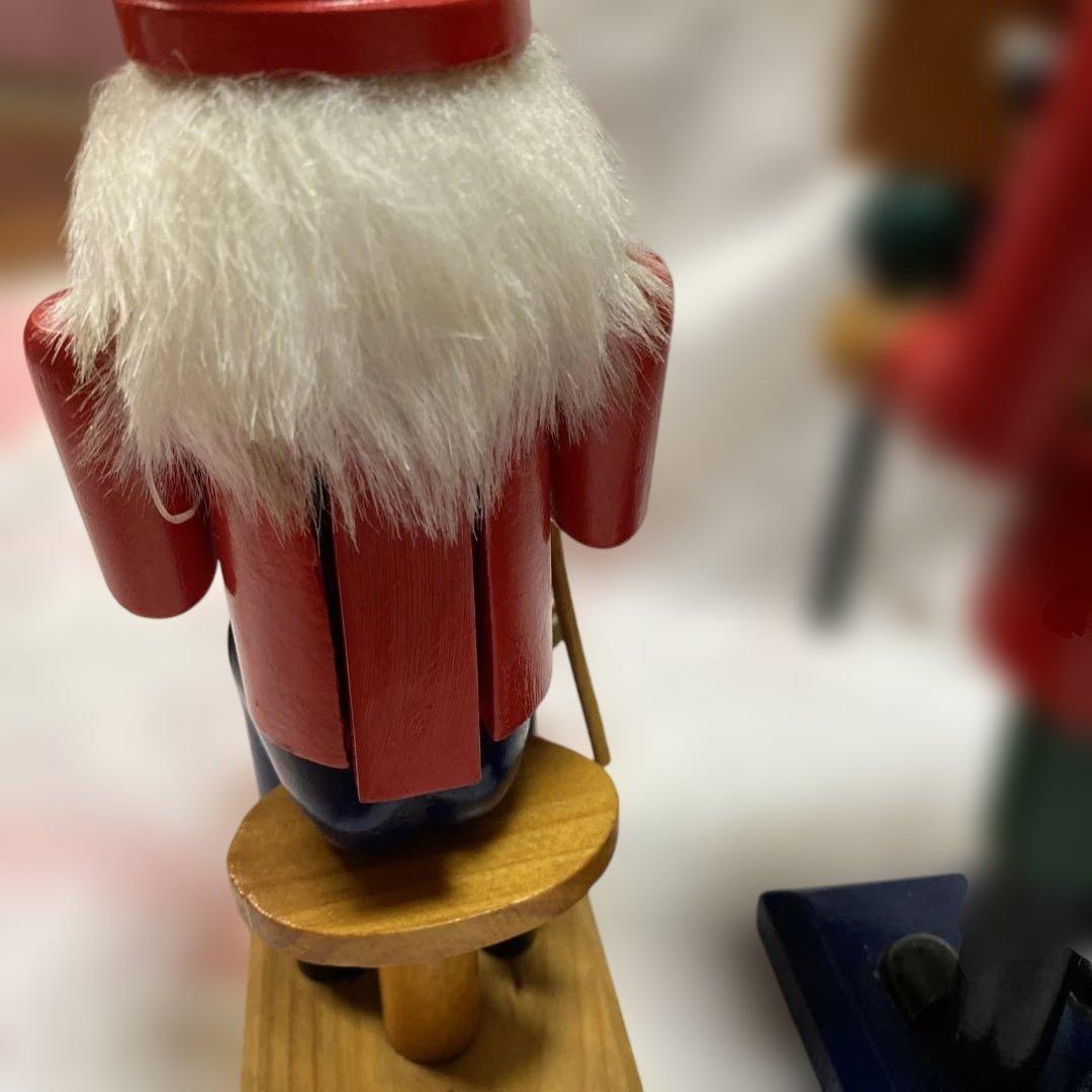木製くるみ割り人形セット アンティーク クリスマス置物 クリスマス装飾