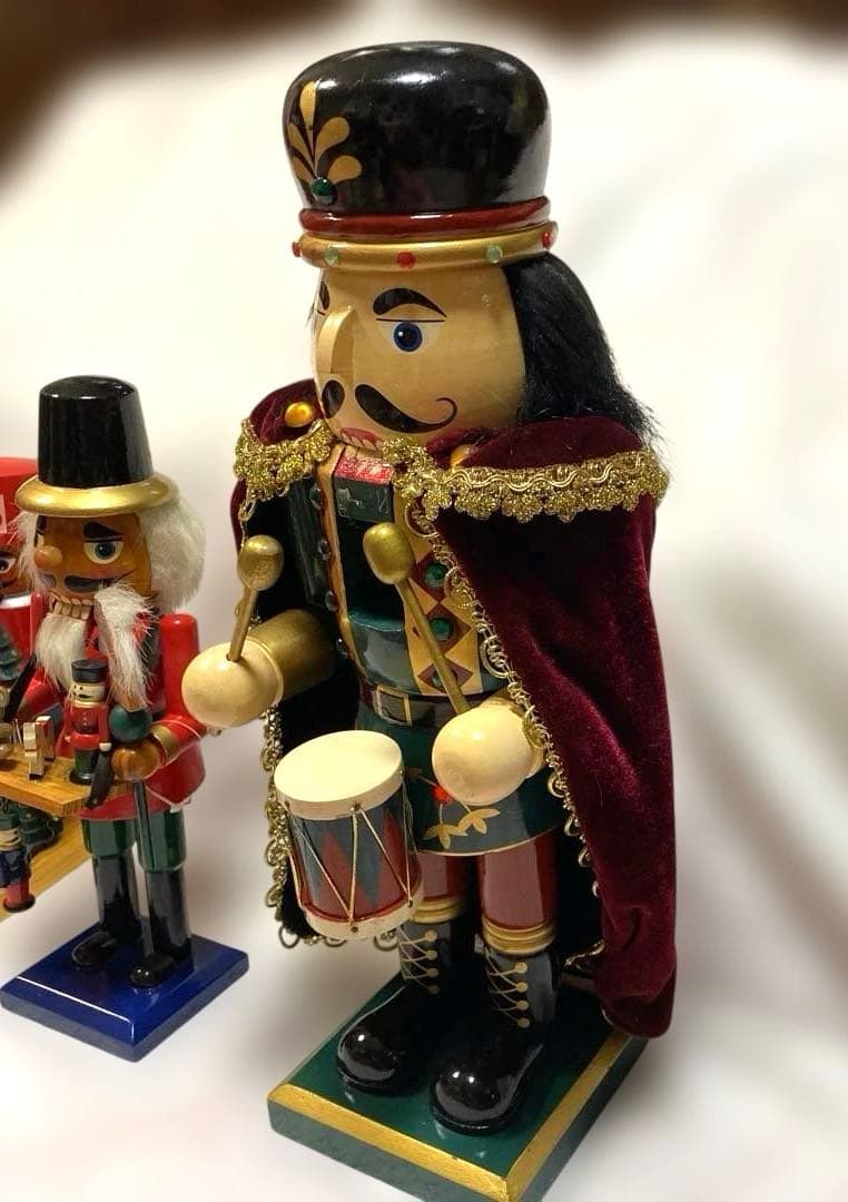 木製くるみ割り人形セット アンティーク クリスマス置物 クリスマス装飾