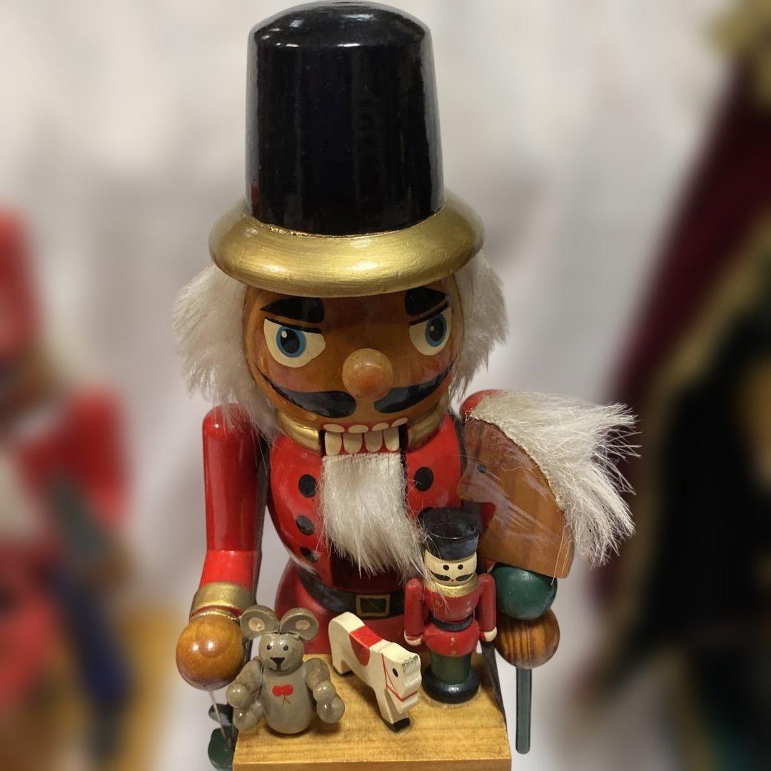 木製くるみ割り人形セット アンティーク クリスマス置物 クリスマス装飾