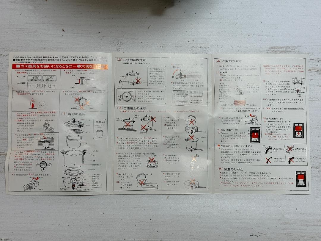 [昭和レトロ] ナショナル ガス炊飯器 2.7L炊き LPガス用 GK-270P