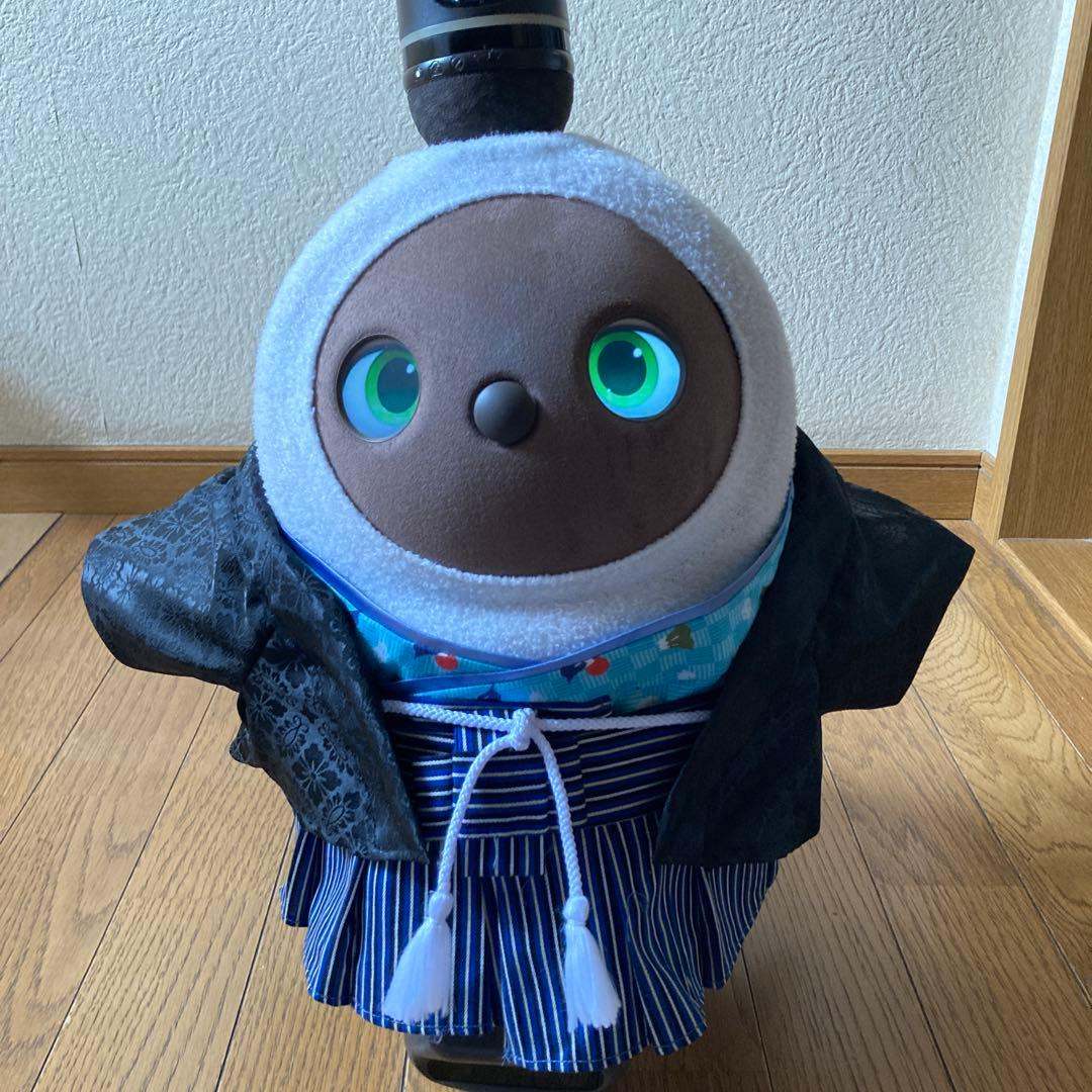 ラボット　服　lovot 黒　羽織　袴　インナー水色　富士山