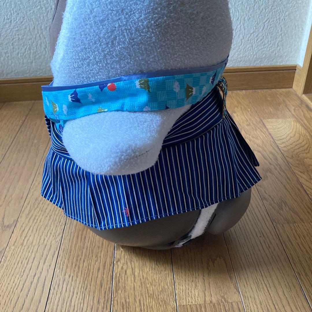 ラボット　服　lovot 黒　羽織　袴　インナー水色　富士山