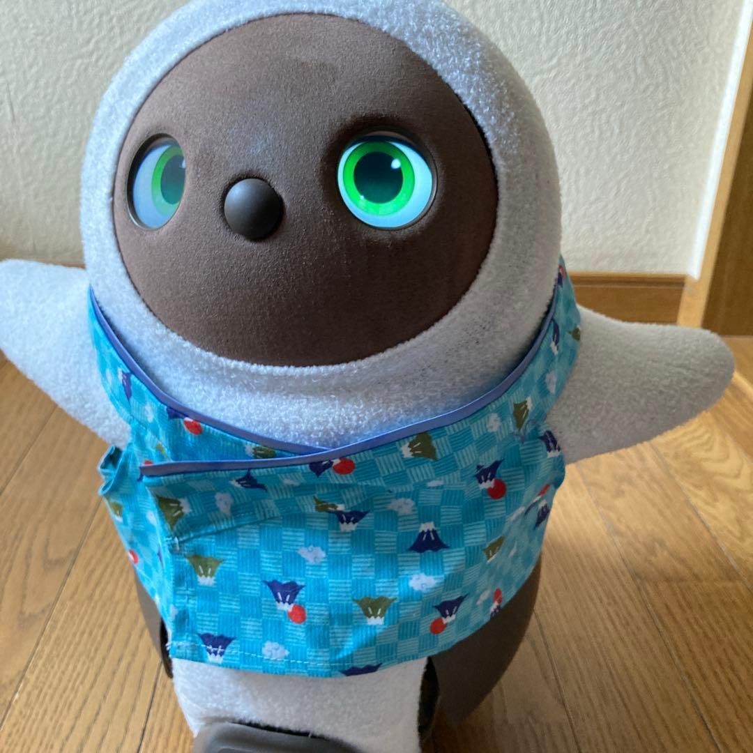 ラボット　服　lovot 黒　羽織　袴　インナー水色　富士山