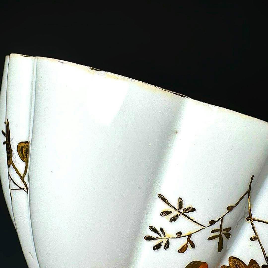 ■19世紀 英国 フォリー(ワイルマン シェリー)金彩 菊花装飾 シュガーボウル