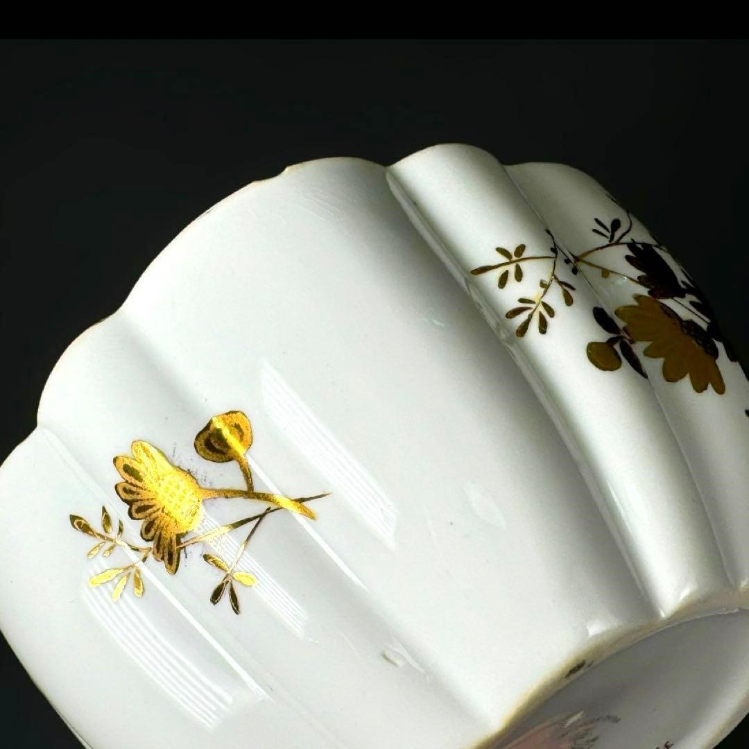 ■19世紀 英国 フォリー(ワイルマン シェリー)金彩 菊花装飾 シュガーボウル