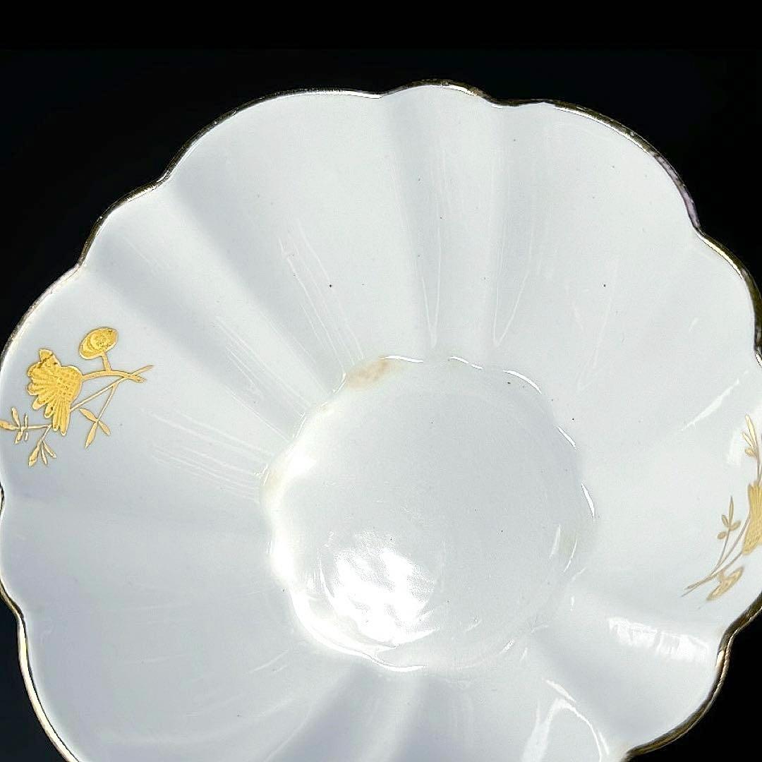 ■19世紀 英国 フォリー(ワイルマン シェリー)金彩 菊花装飾 シュガーボウル