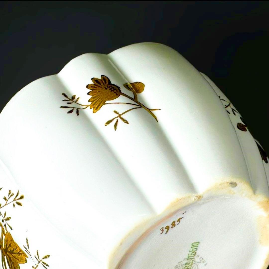 ■19世紀 英国 フォリー(ワイルマン シェリー)金彩 菊花装飾 シュガーボウル