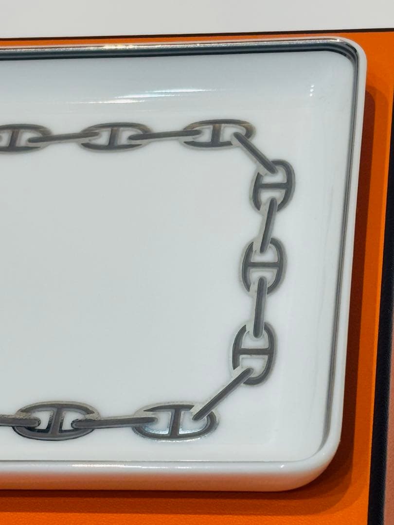 HERMES エルメス　シェーヌダンクル　トレー プラチナ 皿 食器 小物入