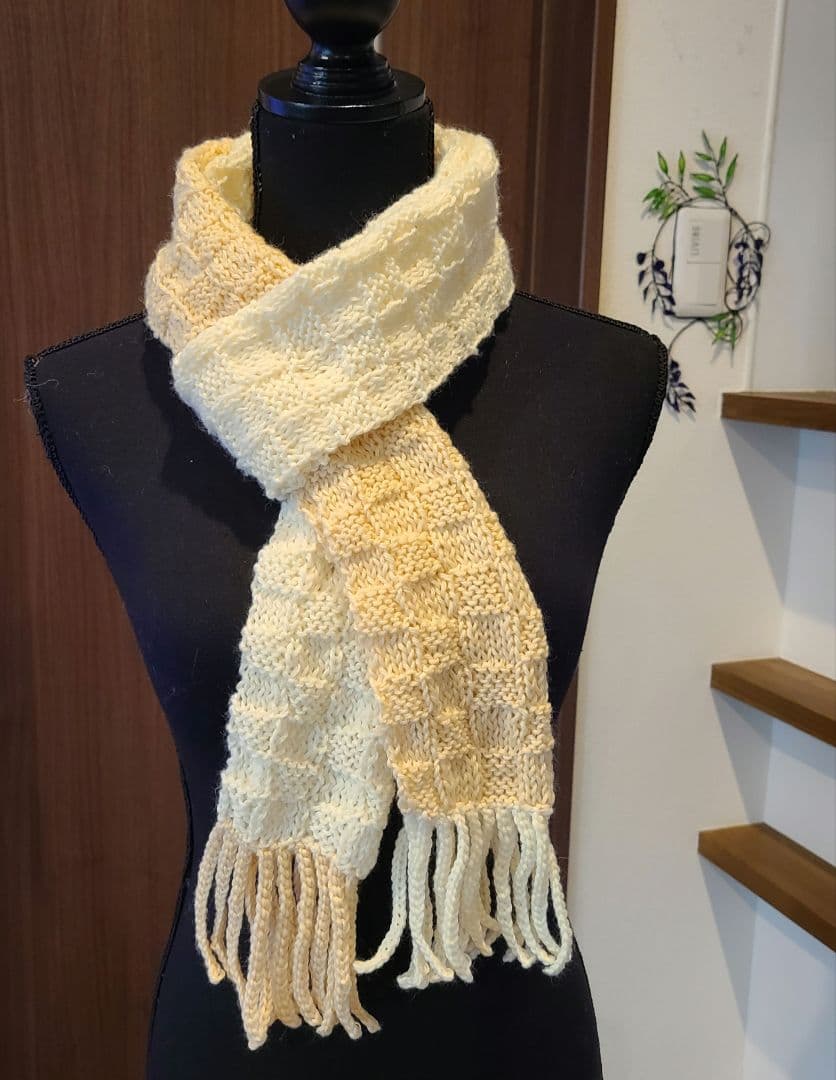 秋桜　ニットマフラー 二枚セット