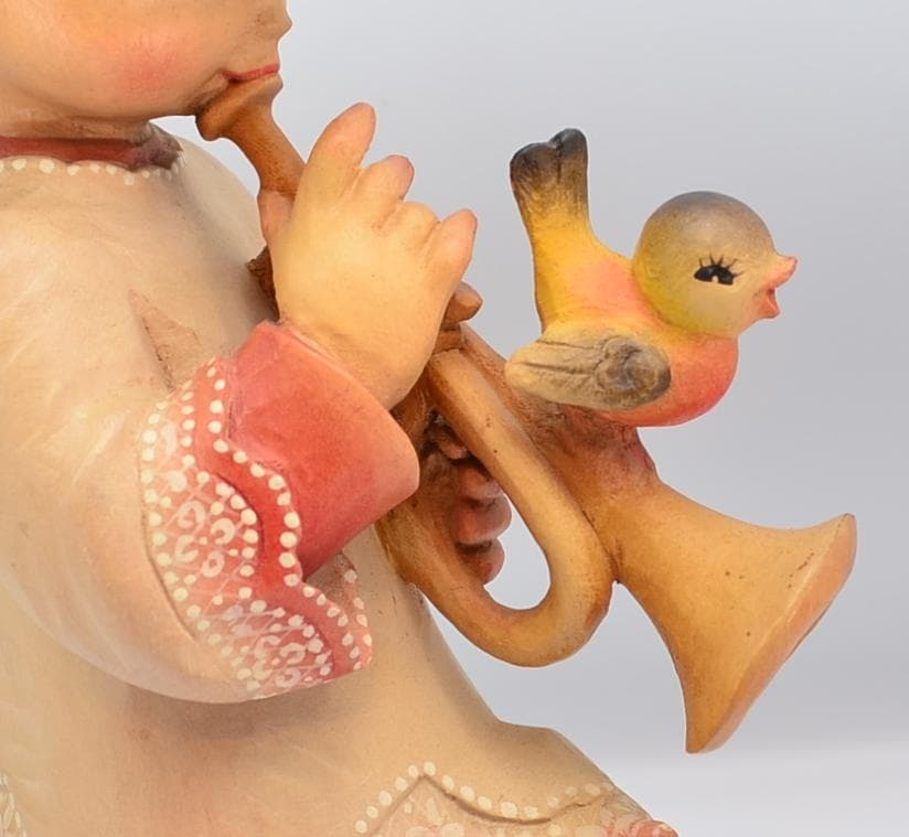 トランペットを吹く　ANRI　フェランディス　木彫り人形　イタリア　高さ25ｃｍ