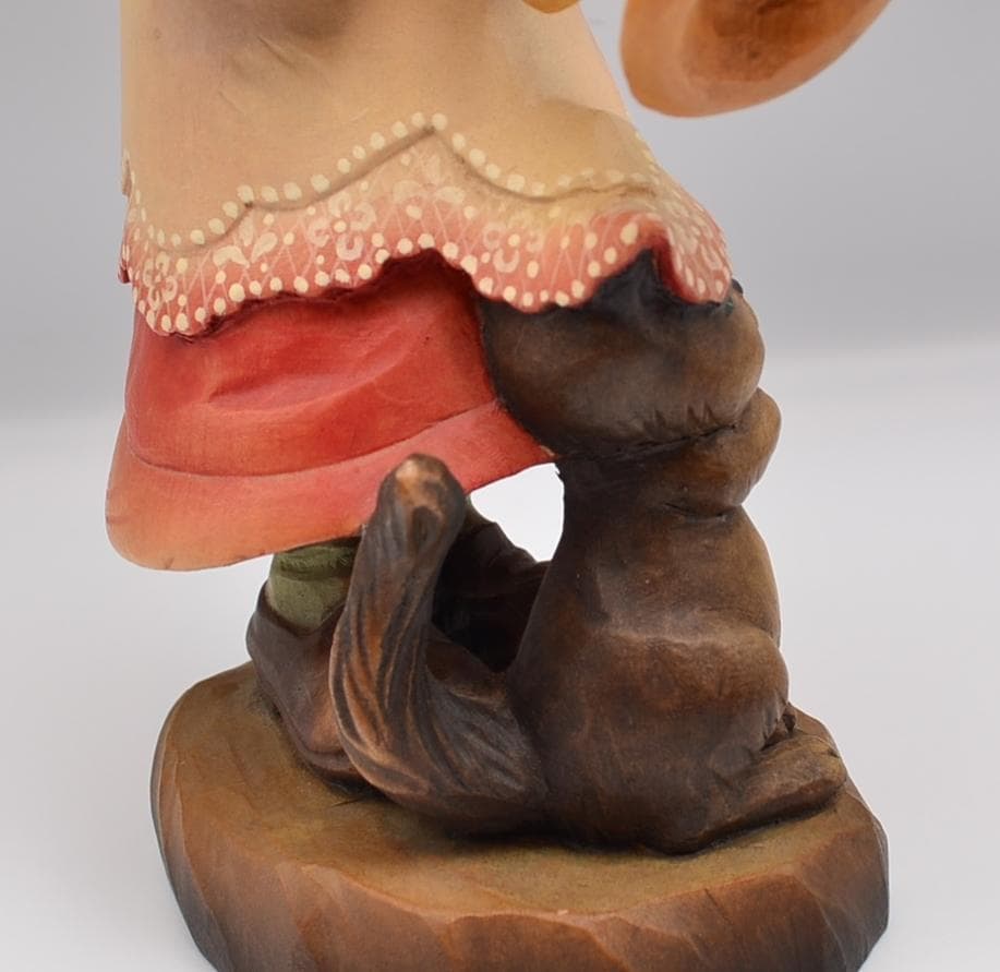 トランペットを吹く　ANRI　フェランディス　木彫り人形　イタリア　高さ25ｃｍ