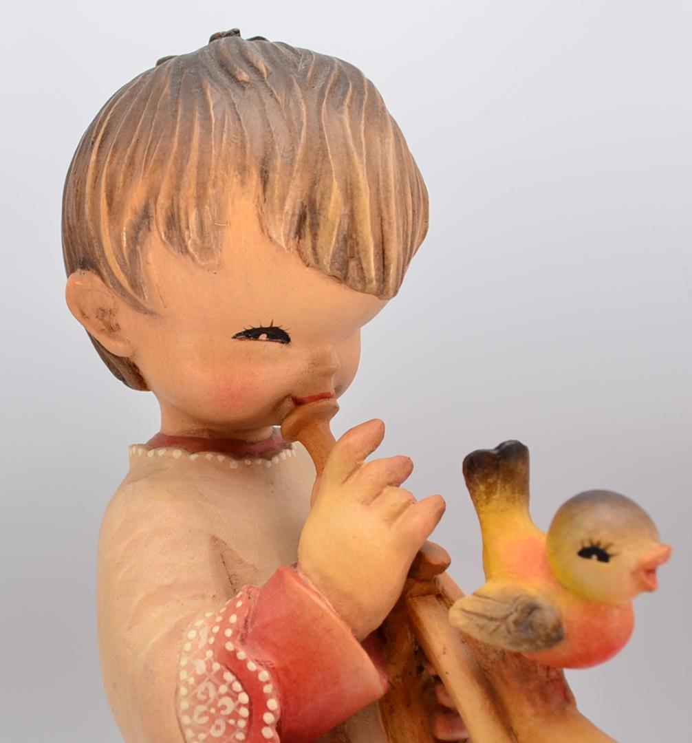 トランペットを吹く　ANRI　フェランディス　木彫り人形　イタリア　高さ25ｃｍ