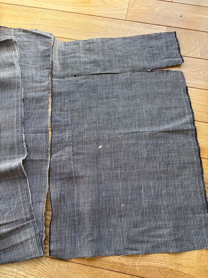 古布　対馬麻　藍染　縞　麻