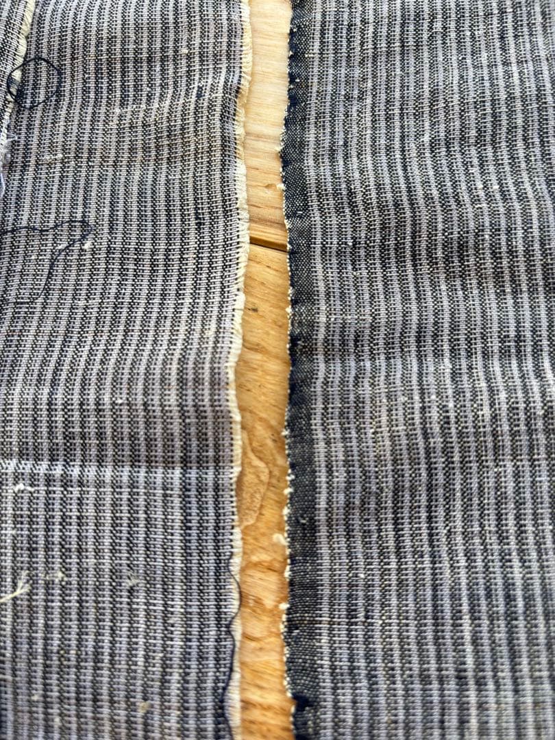 古布　対馬麻　藍染　縞　麻