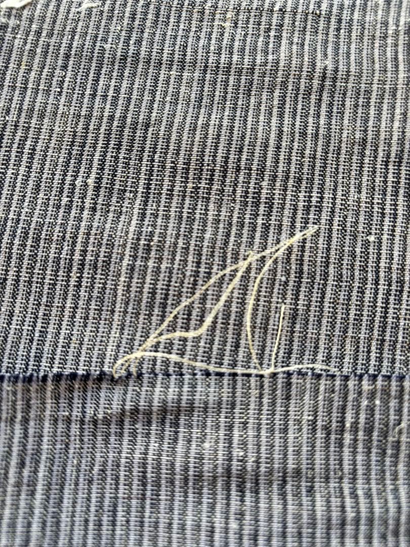 古布　対馬麻　藍染　縞　麻