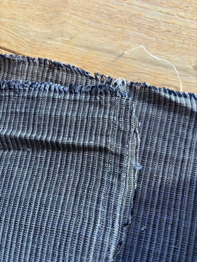 古布　対馬麻　藍染　縞　麻