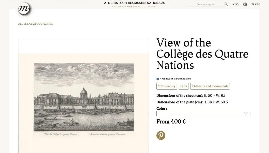 ルーヴル美術館　複製画　Collège des Quatre Nations