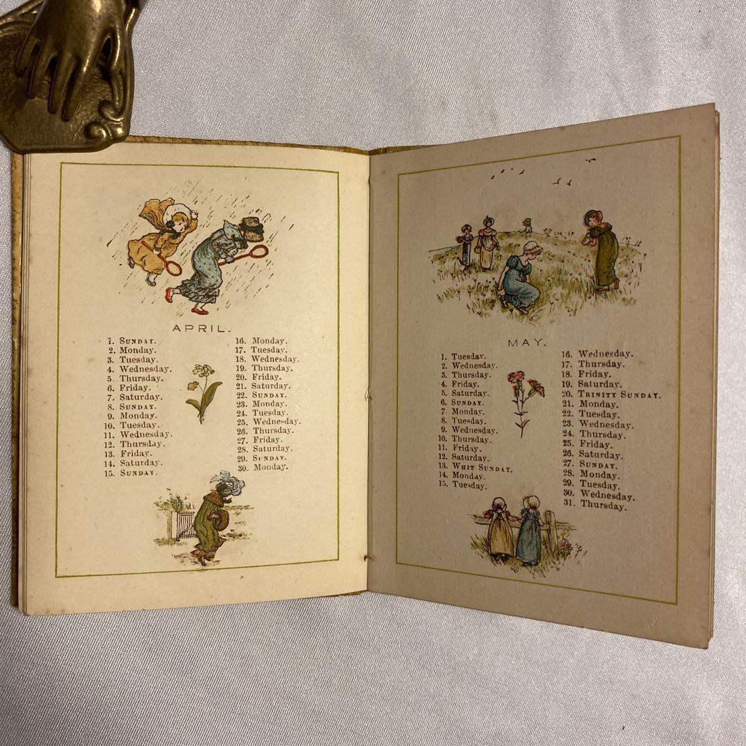 1883年　年鑑カレンダー　ケイト・グリーナウェイ　アンティーク　ヴィンテージ