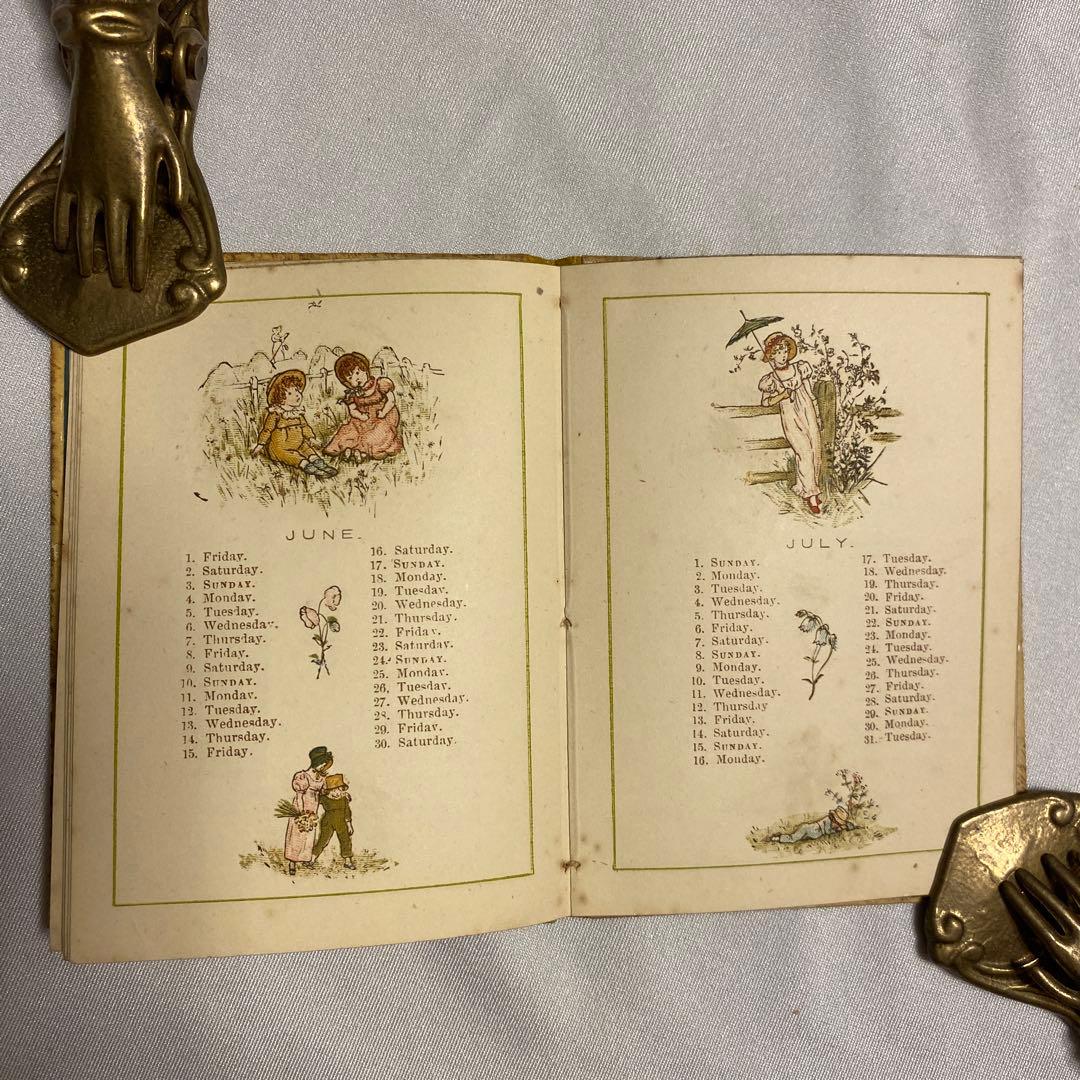 1883年　年鑑カレンダー　ケイト・グリーナウェイ　アンティーク　ヴィンテージ