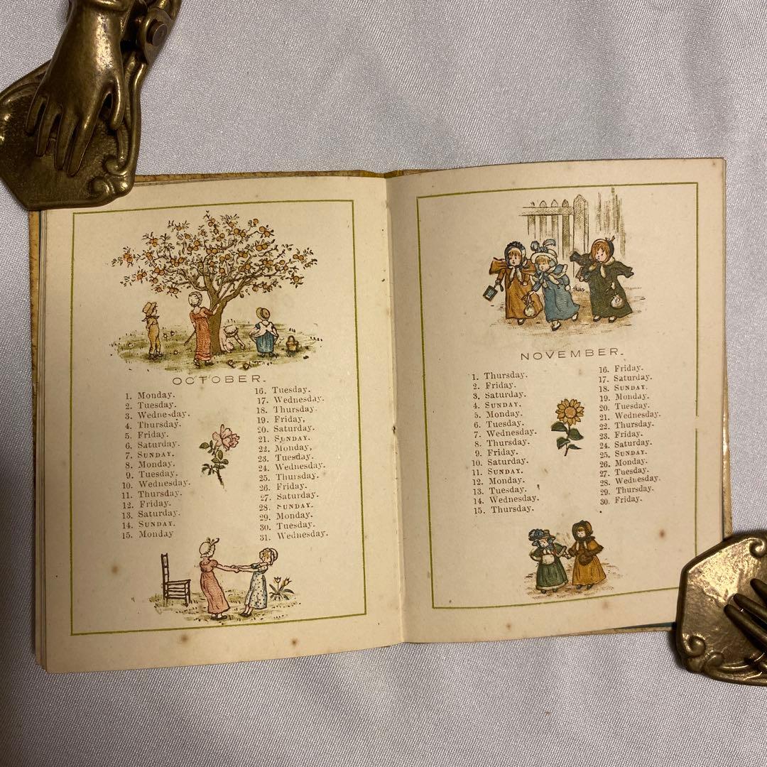 1883年　年鑑カレンダー　ケイト・グリーナウェイ　アンティーク　ヴィンテージ