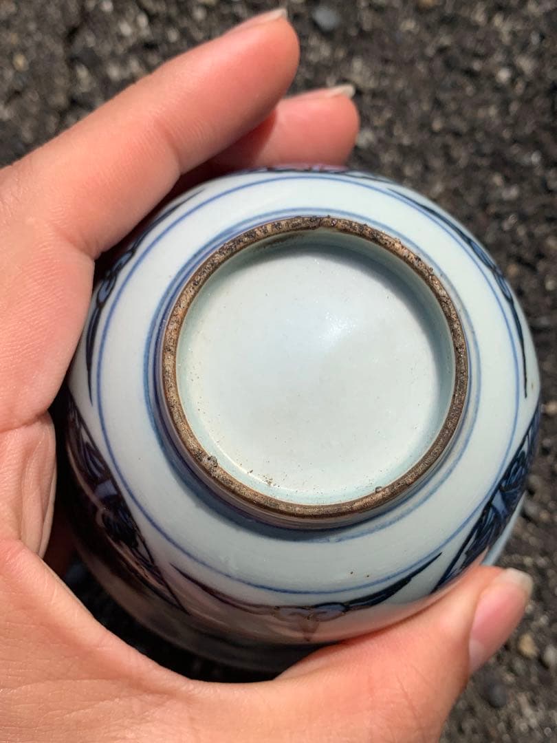 中国明時代末期染付お茶碗