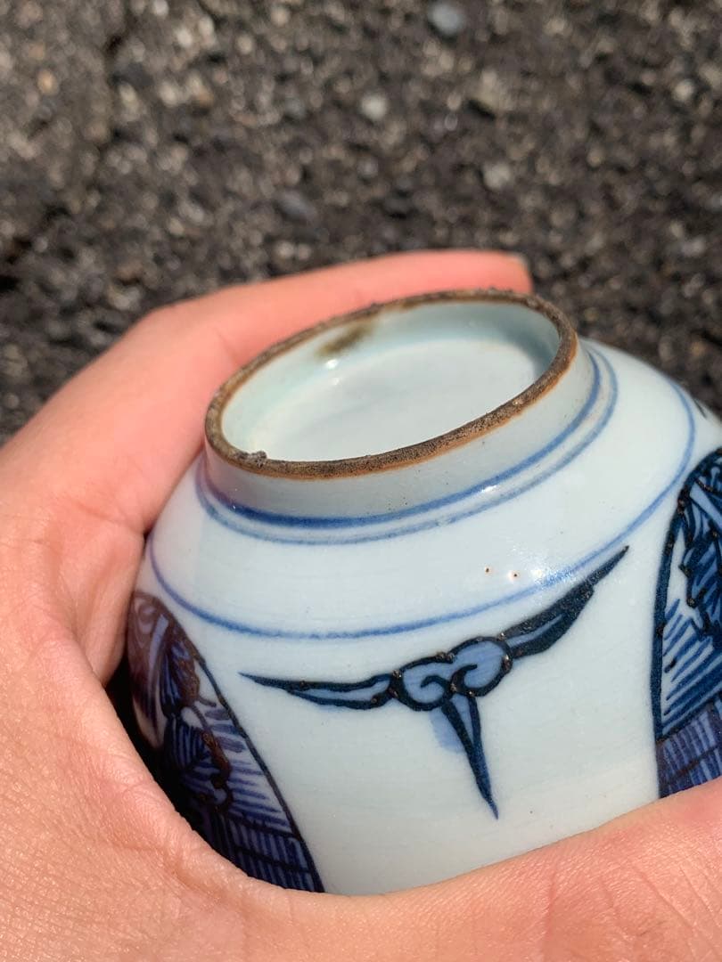 中国明時代末期染付お茶碗