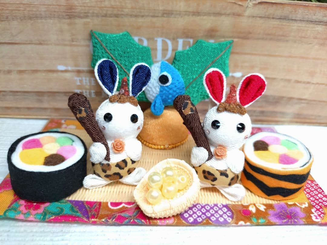 ♦10*13♦2026♦★節分飾り*つまみ細工*仲良し鬼さん飾り★♦他…♥