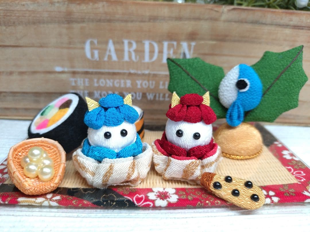 ♦10*13♦2026♦★節分飾り*つまみ細工*仲良し鬼さん飾り★♦他…♥