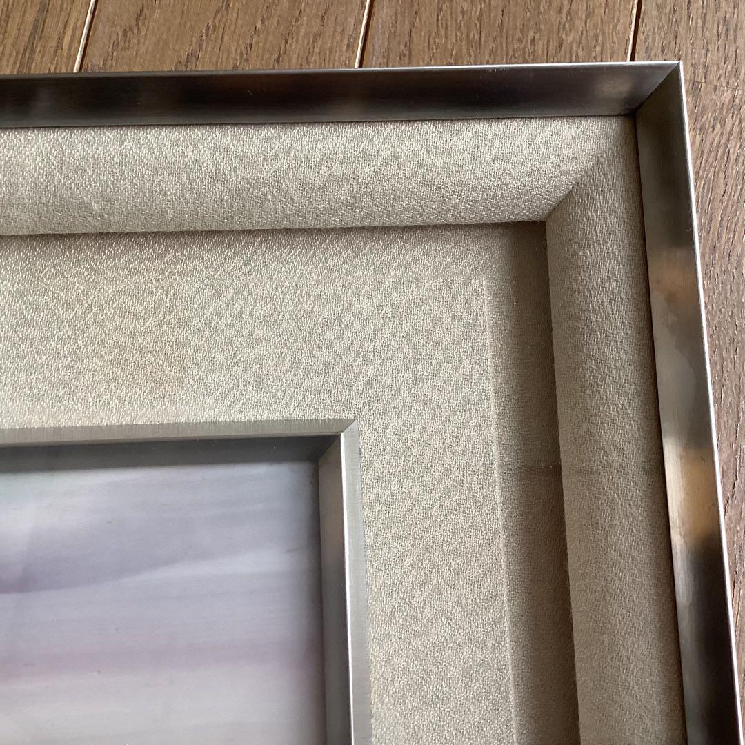 陶板画　額入り　海　海岸　波