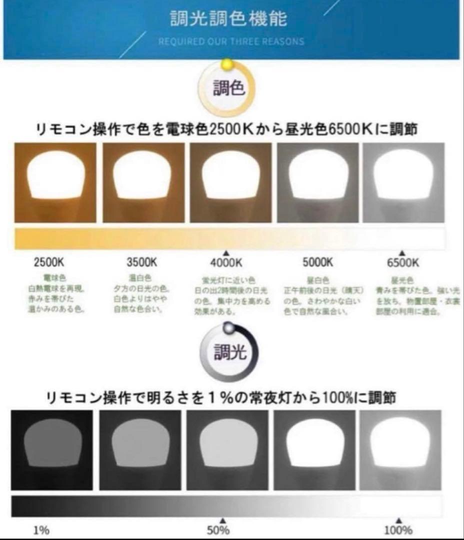調光調色LED電球　100W相当　タイマー付　リモコン付　4個セット