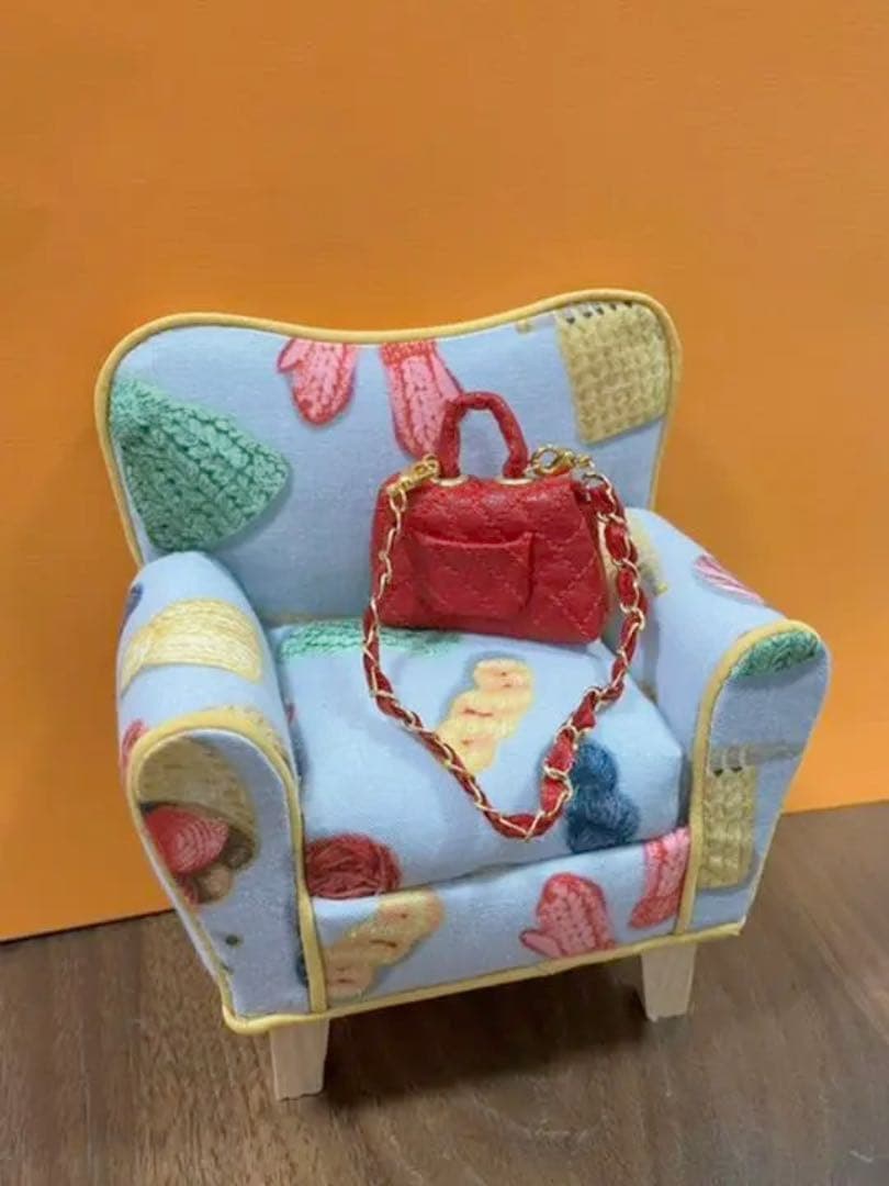 ★ハンドメイド★ ミニチュア 2wayキルティングバッグS レッド ドール用