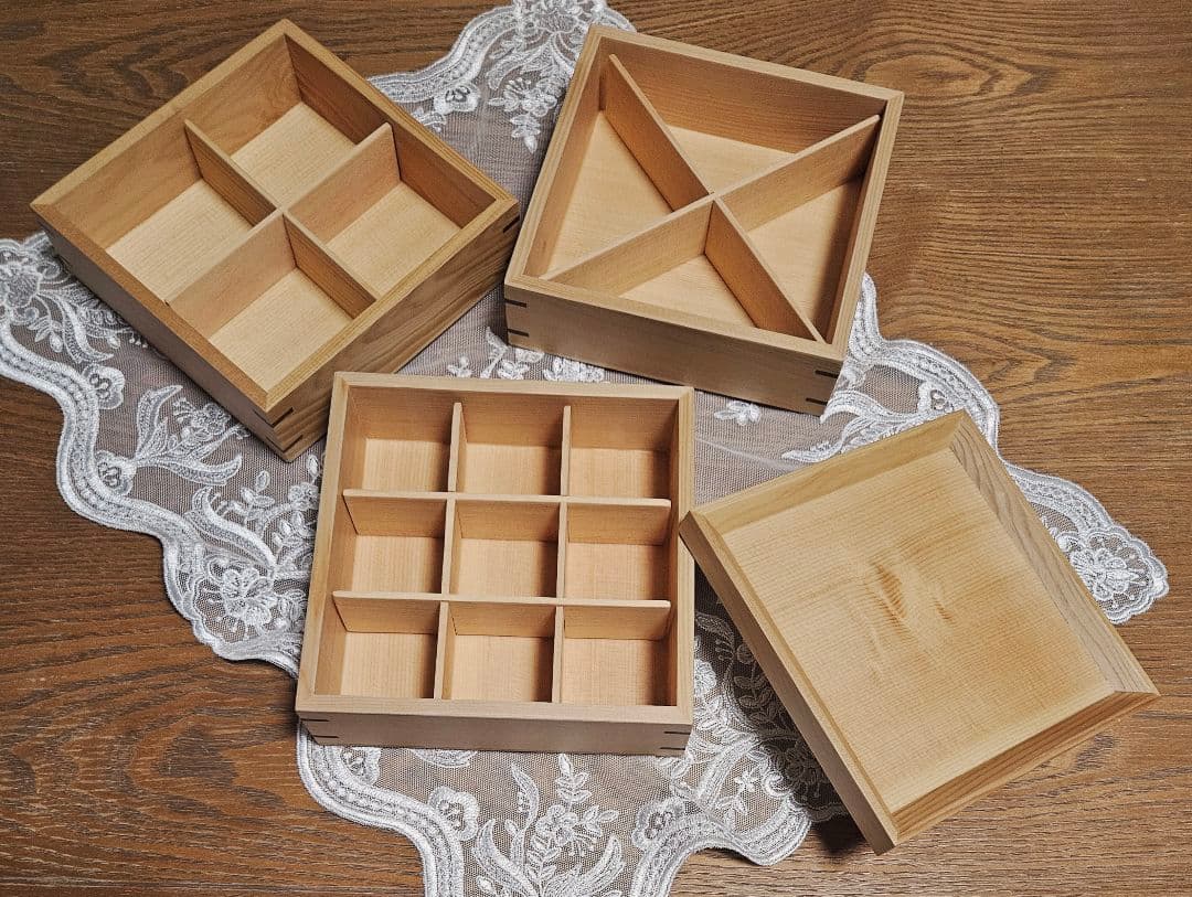 木製 三段重箱 新品 ②