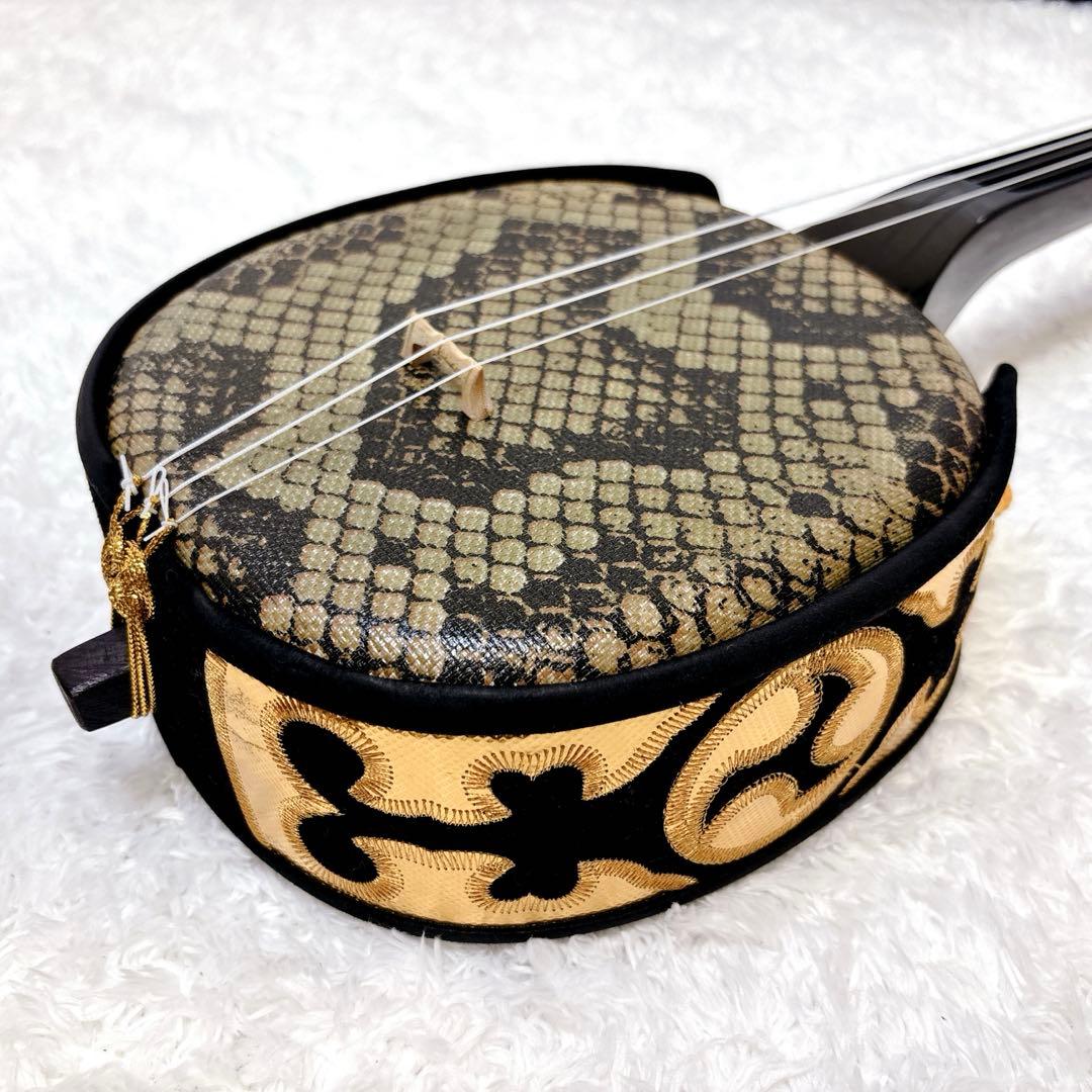 沖縄三線 ソフトケース 爪 替え弦付き 初心者 入門 弦楽器 和楽器 人工革 蛇