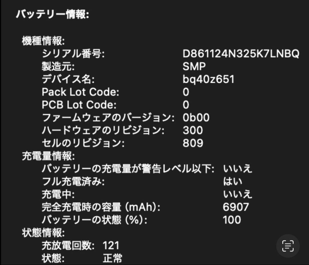 MacBook Pro 16inch 16GB 1TB 2019年モデル