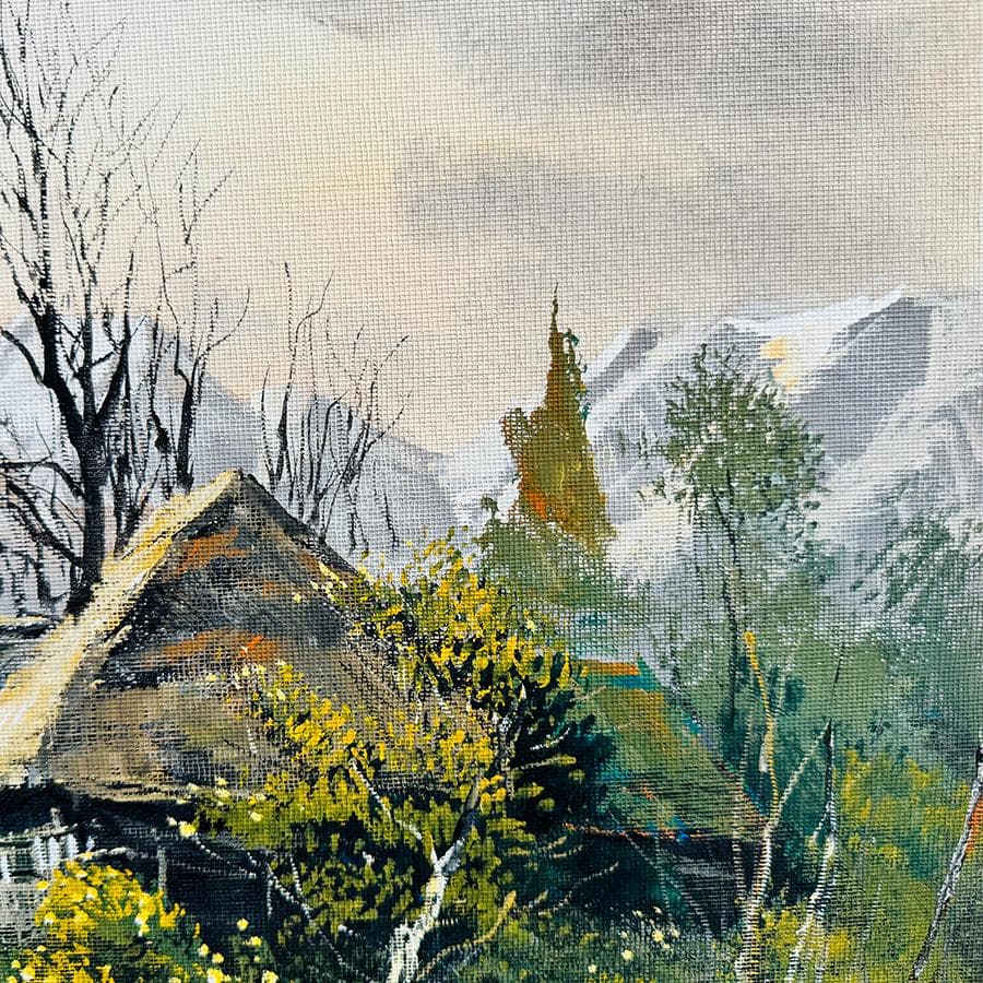 榎本良一 妙高 昭和52年作 絵画 油彩画 風景画 F８号 共シール