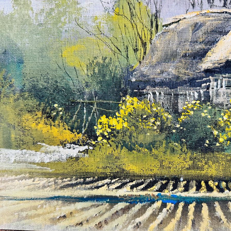 榎本良一 妙高 昭和52年作 絵画 油彩画 風景画 F８号 共シール