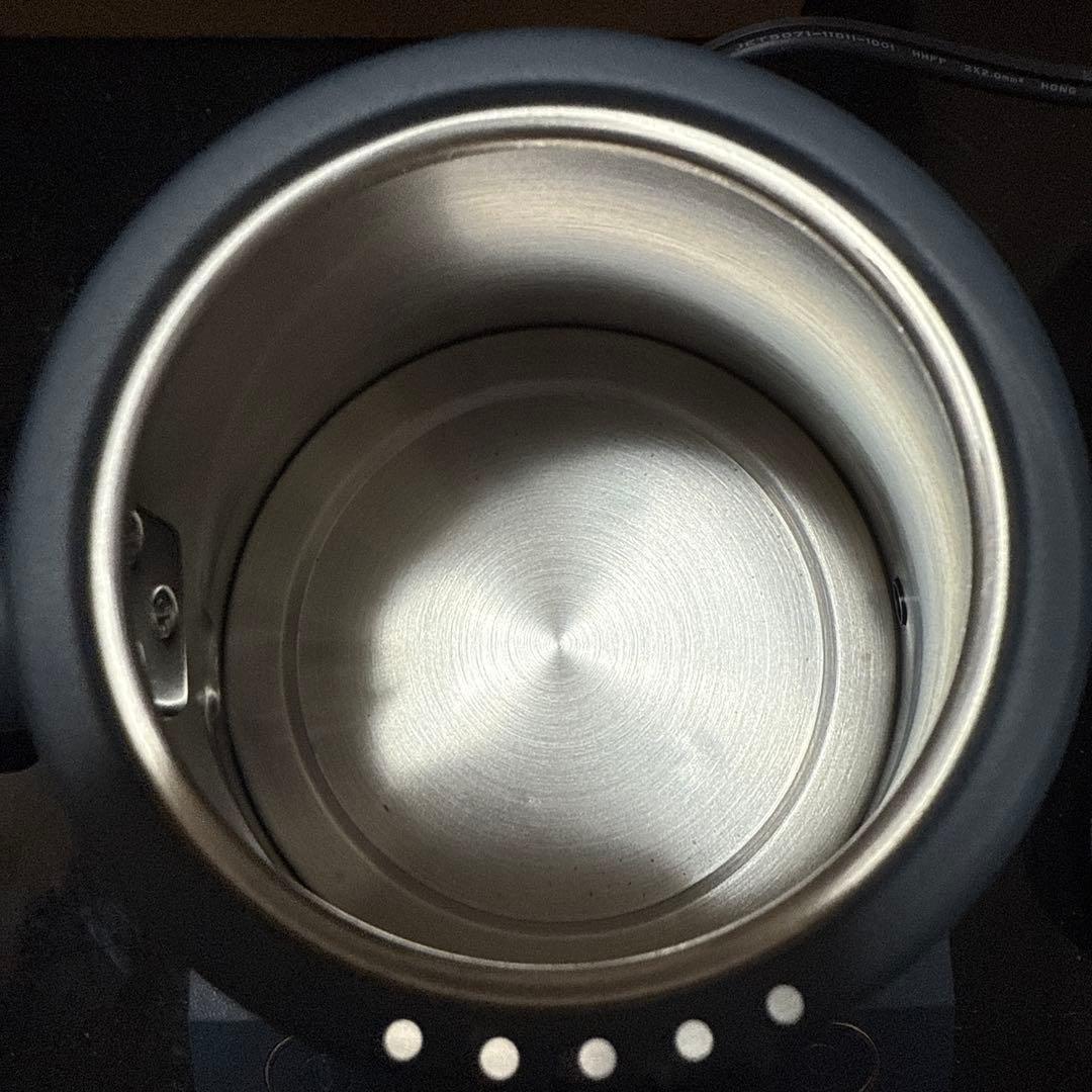 山善 電気ケトル 電気ポット 0.8L 1200W グレー EKN-EC1280