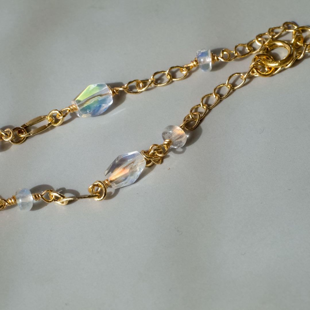 14kgfアンデシンラブラドライトブレスレット