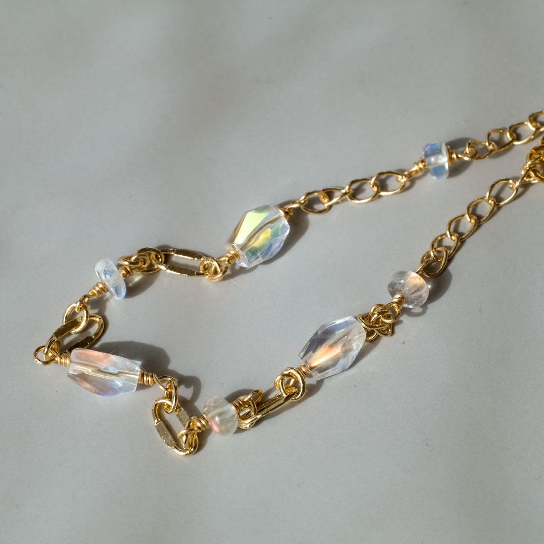 14kgfアンデシンラブラドライトブレスレット