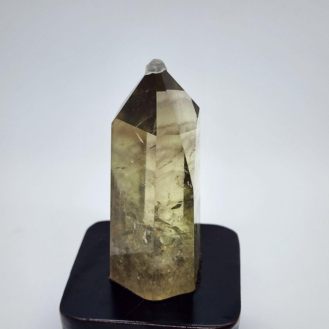ファントムスモーキーシトリン ポイント型置物木製台座付き