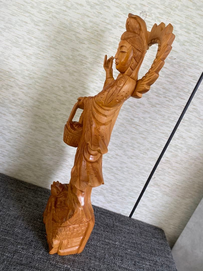 木製 観音像　観音菩薩　立像　仏像　置物　彫刻