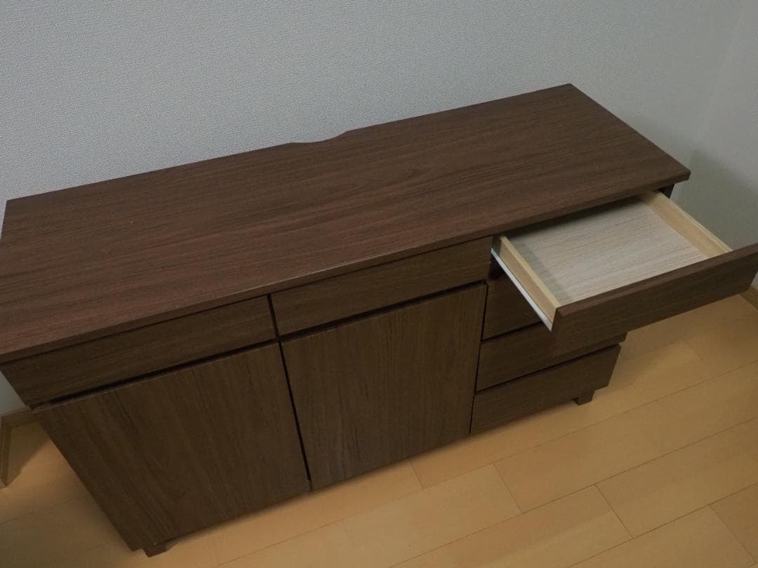 【中古】リビングボード 北欧 ローボード サイドボード 幅120 ウォールナット