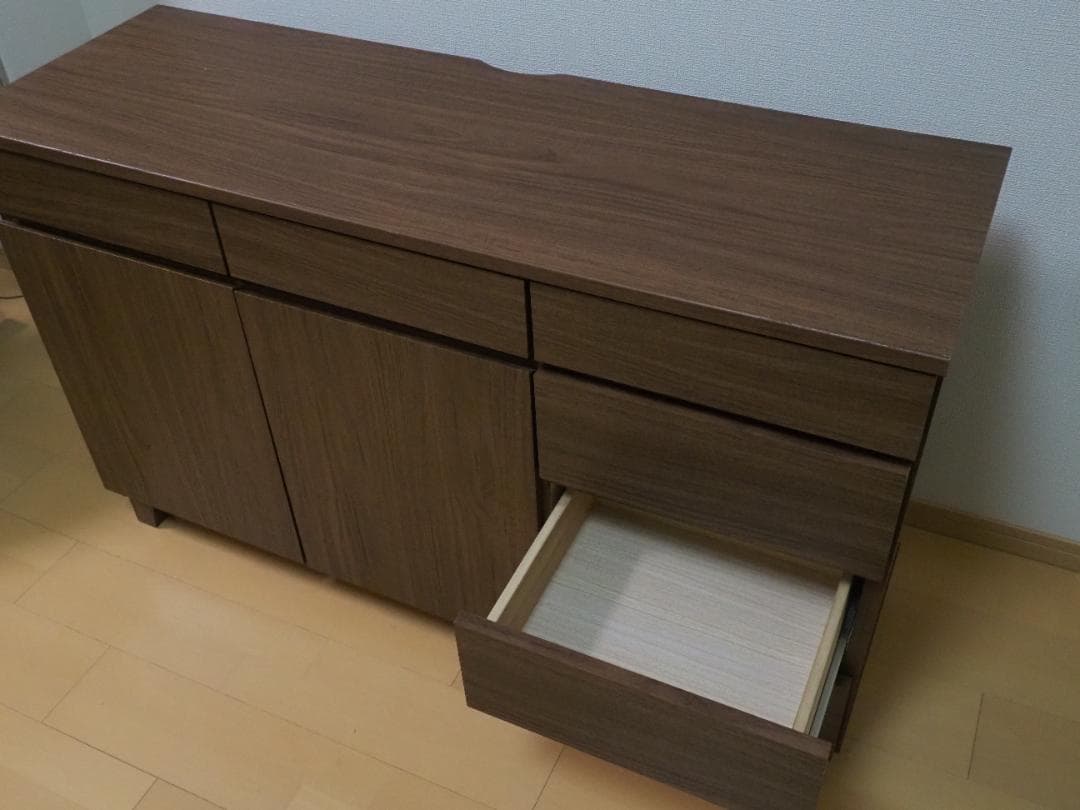 【中古】リビングボード 北欧 ローボード サイドボード 幅120 ウォールナット