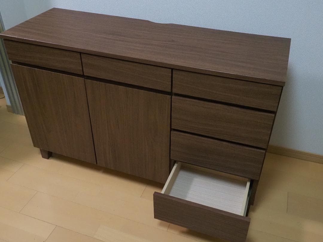 【中古】リビングボード 北欧 ローボード サイドボード 幅120 ウォールナット