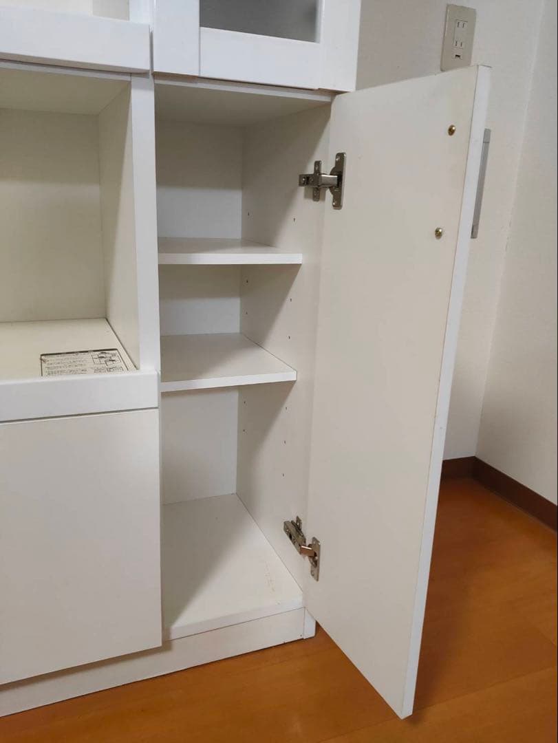 【送料込み】共和産業 キッチン収納 キッチンボード 食器棚 レンジ台 ガラス扉付