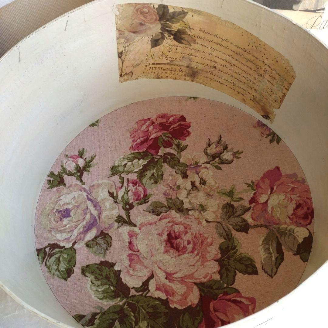 アンティーク風 小物入れ ハットボックス ［No.FR-0026］